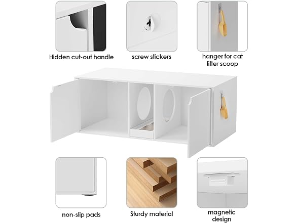 Hidden Cat Litter Box Enclosure Furniture, W