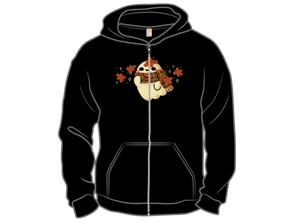 Autumn Ghost with Scarf and Leaves