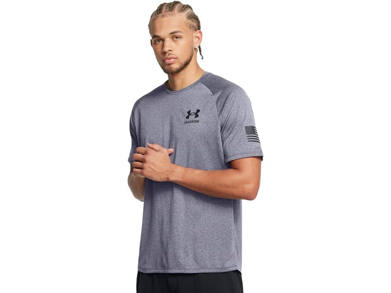 Small UA Men's Freedom Tech T-Shirt Midnight Navy Lig