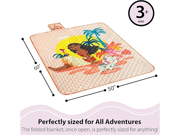 Disney Moana Kids Travel Mat for Indoor/Outdoor Use,