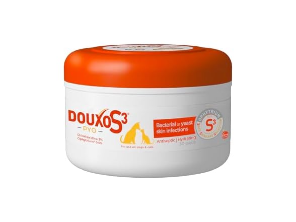 Douxo S3 PYO Pads, 3% Chlorhexidine Wipes fo