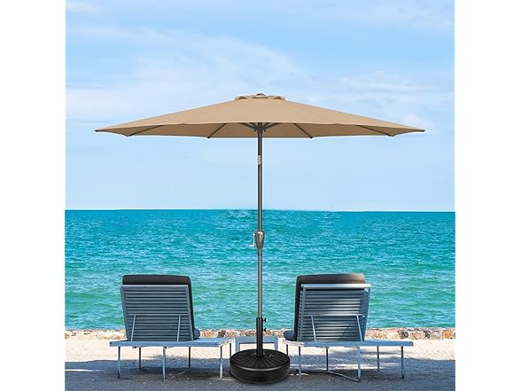 9ft Patio Umbrella Tan UV Protection