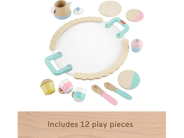 Fisher-Price Wood Pretend Play Toy Tea Set