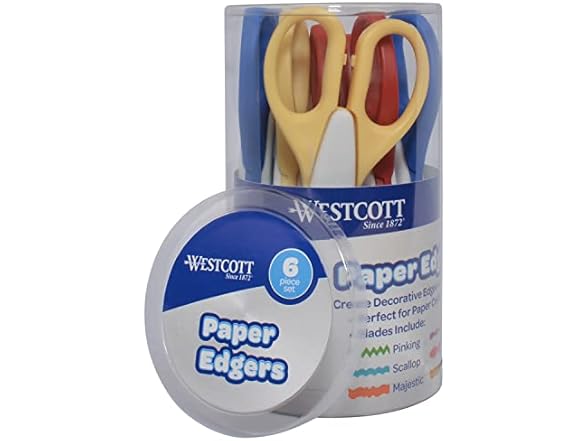 Westcott Student Paper Edgers Scissors, Set of 6