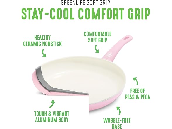 GreenLife Soft Grip Healthy Ceramic Nonstick, 12" Frying Pan