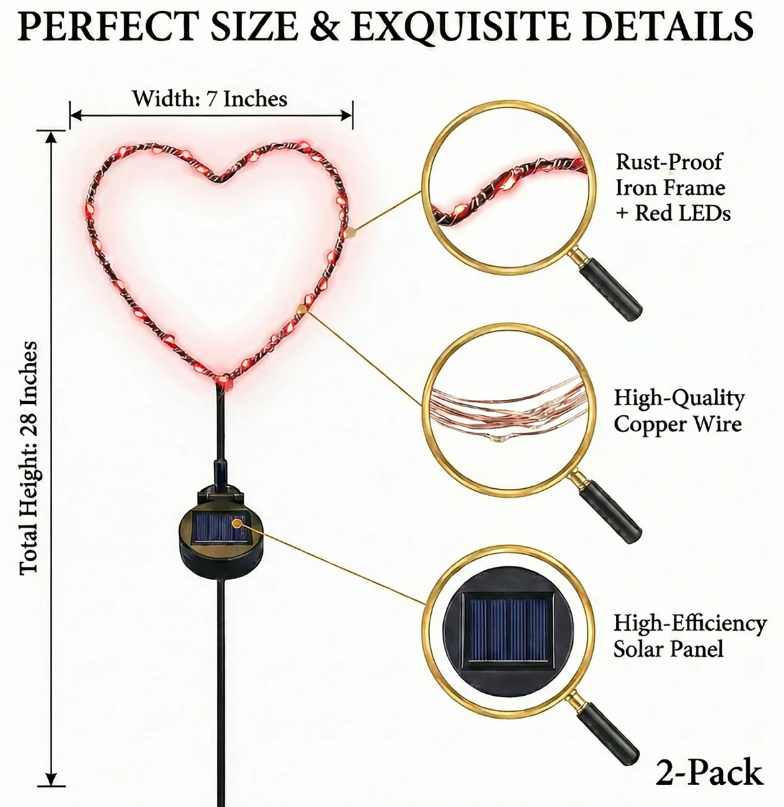 Touch Of ECO Solar Powered LED Garden Stake- Heart - Gallery 19