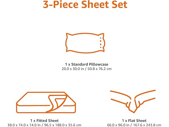 Amazon Basics Black Twin Sheet Set (4Pk)