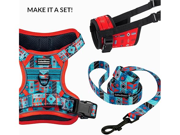 CollarDirect No Pull Reflective Dog Harness- Tribal