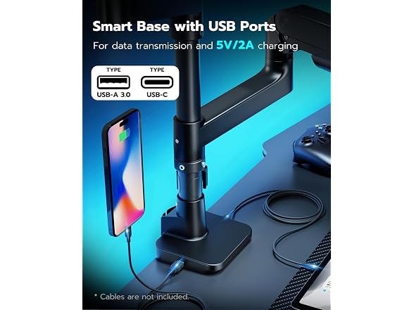 ARES WING 17" to 49" Stacked Dual Monitor Arm