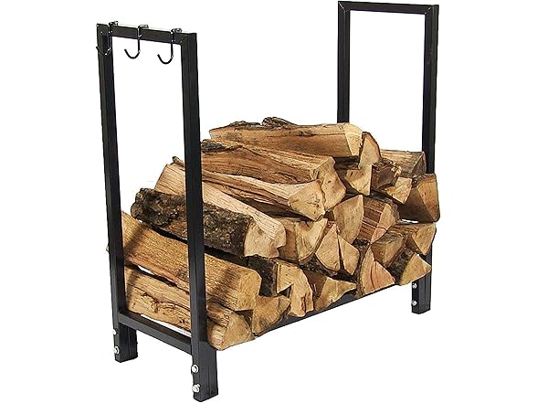 Sunnydaze Firewood Log Rack with Cover 30"