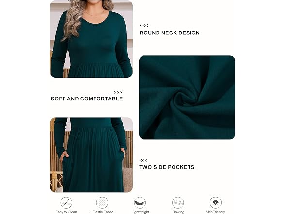 Bishuige Women (XL) Long Sleeve Maxi Dress