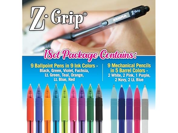 Zebra Pen Z-Grip Writing Set