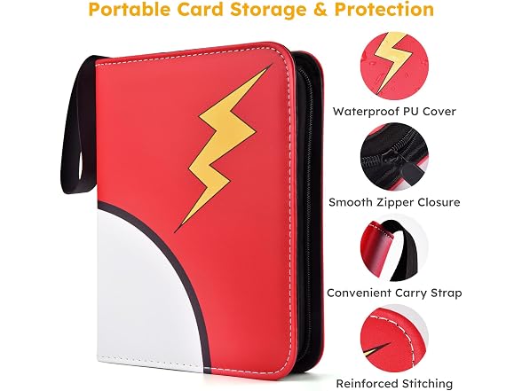 Portable 4 Pocket Trading Card Binder