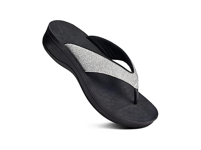 Aerothotic Sparkle Original Platform Women's Shoes Silver Size 7