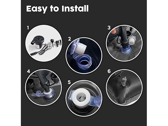 Zone Tech TA0003 Inflatable Car Travel Air Mattress Black