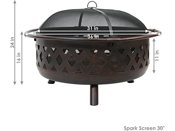 Sunnydaze Crossweave Wood Burning Fire Pit