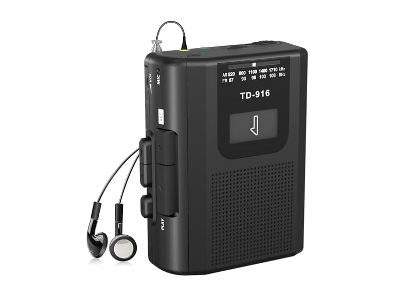 FIOLEES Portable Cassette Player w/Radio