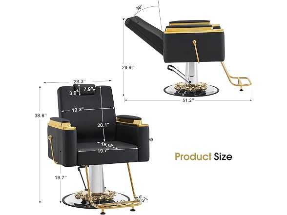 BarberPub Luxurious Barber Chair with