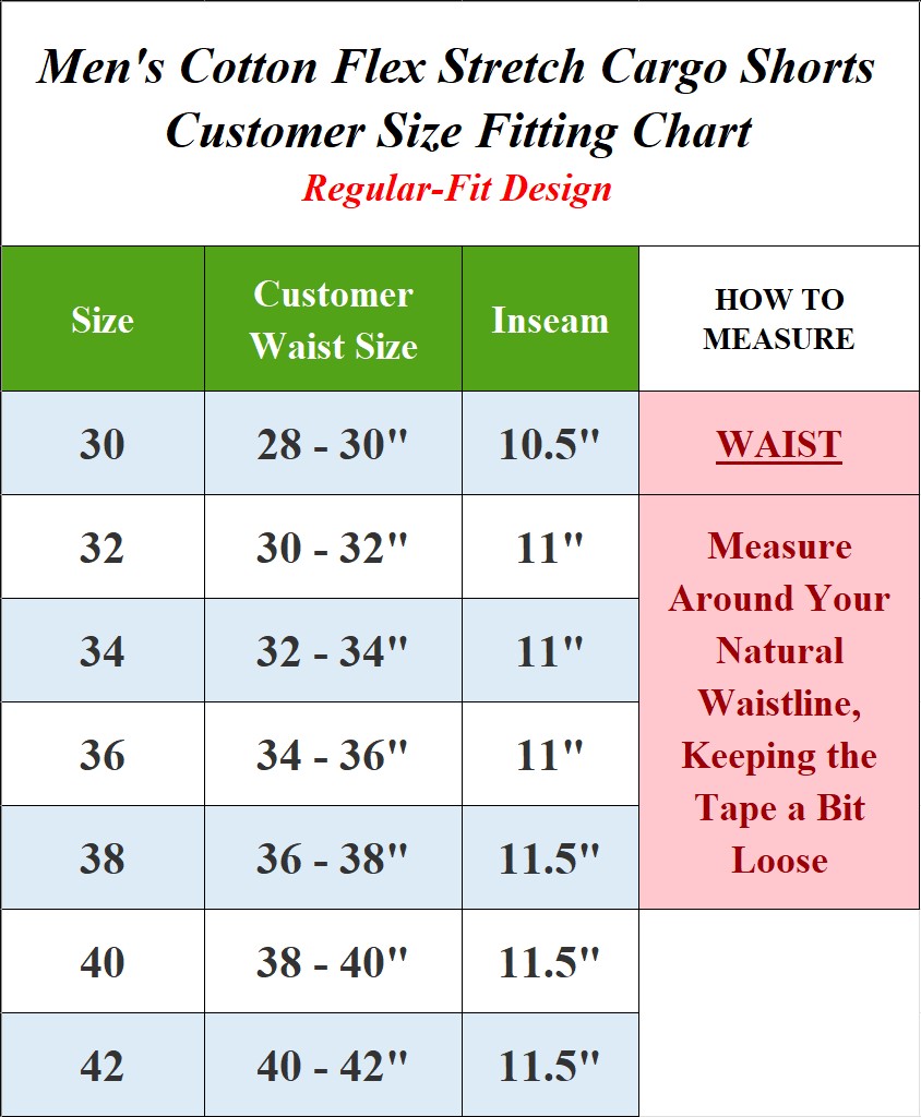 4Pk Mens Flex Stretch Cargo Shorts - Gallery 12