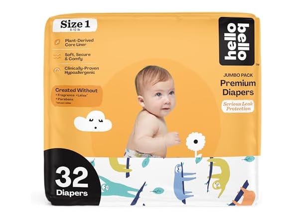 Hello Bello Premium Baby Diapers Size 1, 32ct