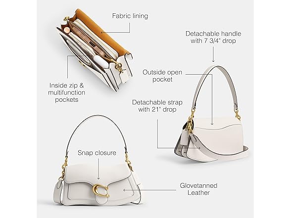 Coach Twisted Tabby Shoulder Bag, Chalk (Open Box)