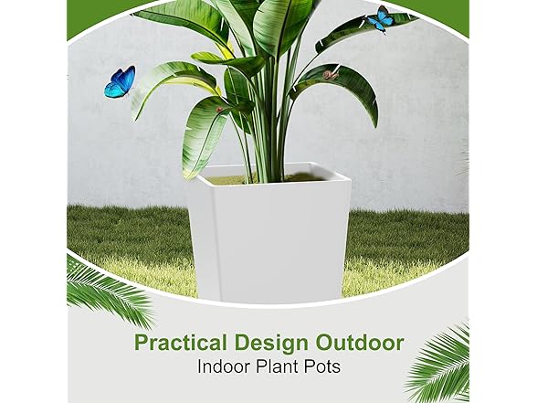 YESUNEED 24-Inch Tall Planters Set of 2 for Outdoor and Indo (Open Box)