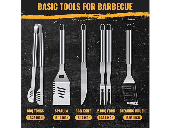 Motor Trend BBQ Grilling Accessories, 16-Inch Stainl