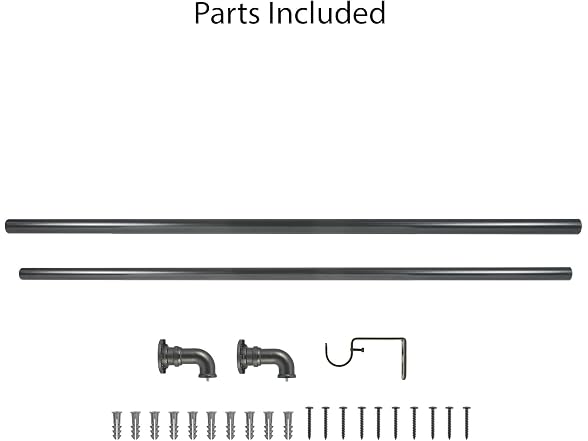 Decopolitan Industrial Curtain Rod Black