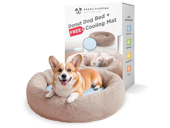 PEPPY BUDDIES  Calming Donut Dog Bed