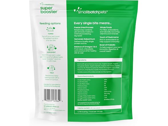 smallbatch Freeze Dried Dog Treats, Superfood Food Topper