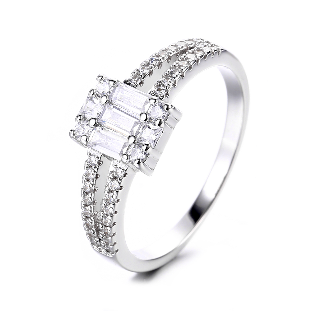 Multi Cut Crystal Engagement Ring - Gallery 2