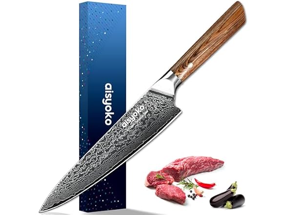 aisyoko Damascus VG-10 chef knife 8-inch