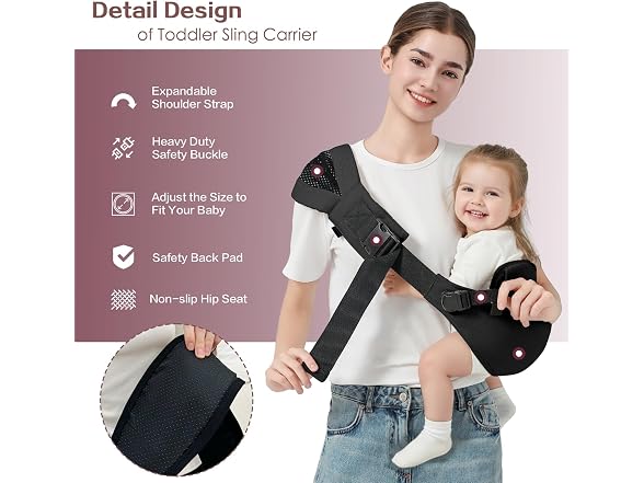 MISSWISDOM Lightweight Toddler Sling