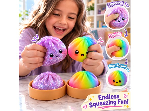 2Pk Squishy Glitter+Rainbow Dump