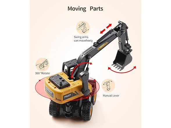 Geyiie Crane & Excavator Toy Trucks