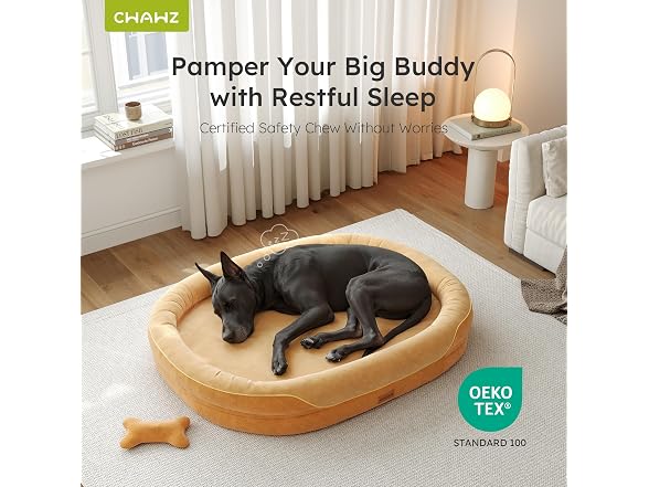 CWAWZ Brown XXL Orthopedic Dog Bed 53"