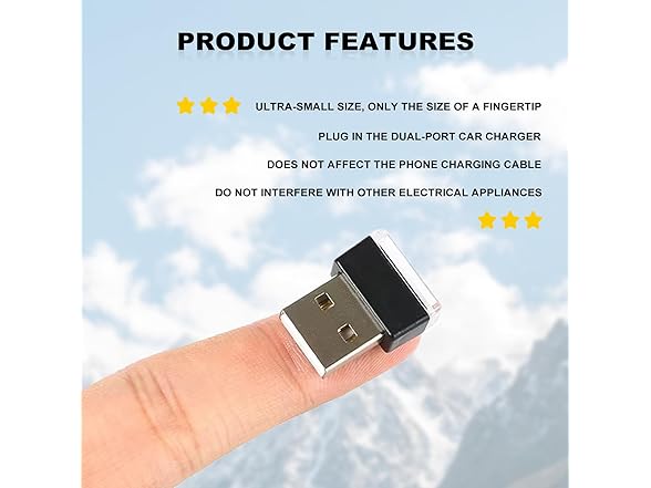 7 Pieces USB LED Car Interior Atmosphere Lamp