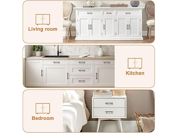 6 Pack Black Kitchen Cabinet Handles