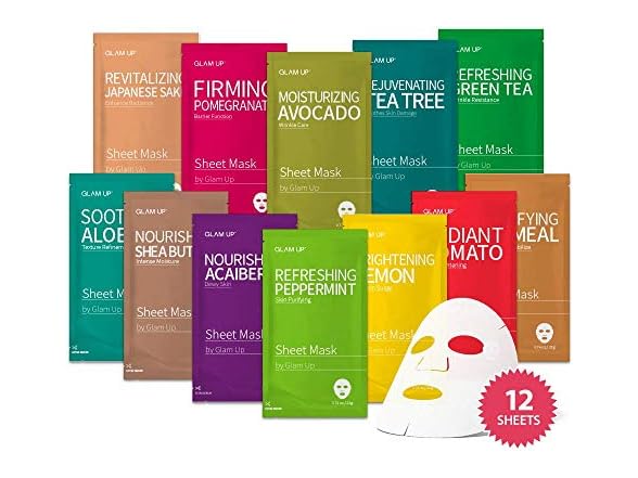 GLAM UP Premium Facial Sheet Mask 12 Com
