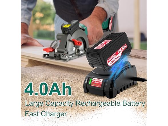 HYCHIKA Cordless Circular Saw, 18V Mini Circular Saw