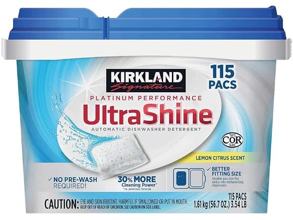Kirkland UltraShine Dishwasher Pacs 115 Count