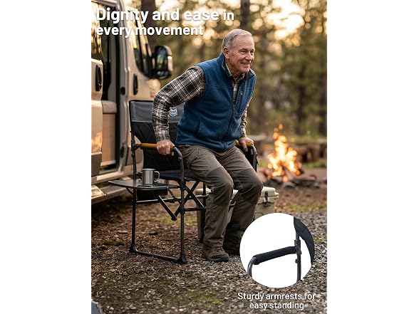 TIMBER RIDGE Black Heavy Duty Camping Chair