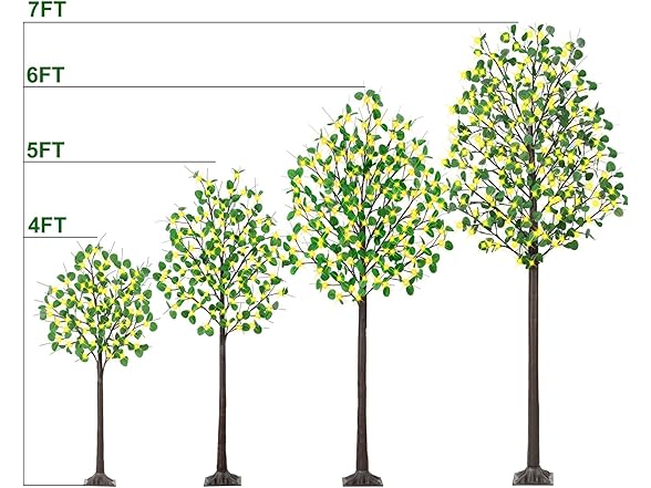 7FT Lighted Eucalyptus Tree w/ 170 LED