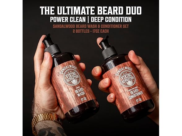 Viking Revolution Beard Wash & Beard Conditioner Set
