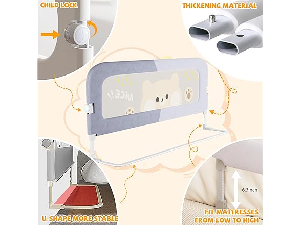 Bed Guard Rail for Toddlers