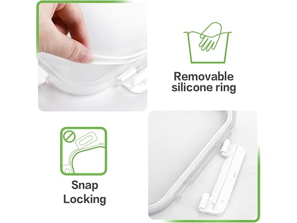 HOMBERKING 8pk 36oz White Glass Food Containers