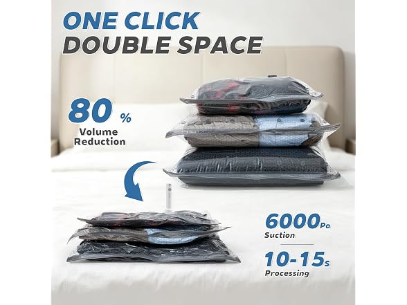 24 Pack Vacuum Travel Bags with Pump