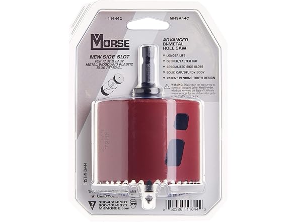 Morse MHSA44C Bimetal Hole Saw, 2-3/4" ,