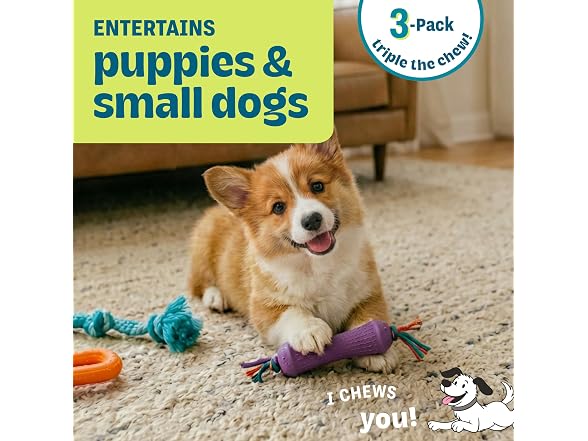 Pupstages Flex-Force Chew Dog Toys 3Pk