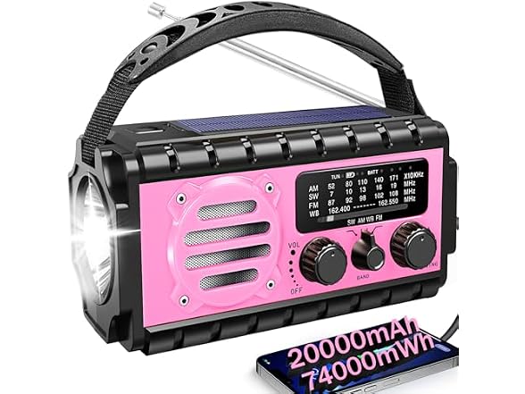 QAUYYW 20000mAh Solar Crank Radio